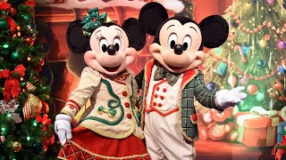 Mickey amp Minnie Greet us in Very Merry Christmas Parade Costumes at Disney Holidays 2019 Media Event [upl. by Nikolas355]