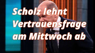 Scholz lehnt Vertrauensfrage am Mittwoch ab [upl. by Kowtko651]