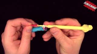 How to use a Mini Rainbow Loom Basics Rubber Band Ring [upl. by Annaehr243]