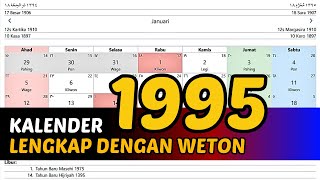 KALENDER 1995 LENGKAP DENGAN WETON [upl. by Magena]