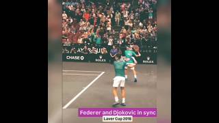 Federer and Djokovic in Sync  Laver Cup 2018 [upl. by Corbet]