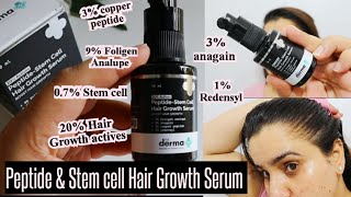 Derma co Peptide and stem cell hair growth serum Review [upl. by Isyad868]