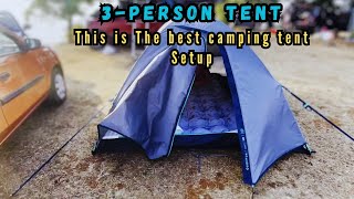 Setup a camping tent  Decathlon Quechua MH100 3 person tent [upl. by Otis89]