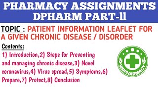 PATIENT INFORMATION LEAFLET FOR A GIVEN CHRONIC DISEASE DISORDER ll Dpharm part2 Assignment ll PCI [upl. by Valry]