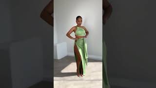 Emerald green dress for a dinner date style fashion fashionstyle [upl. by Nahgaem]