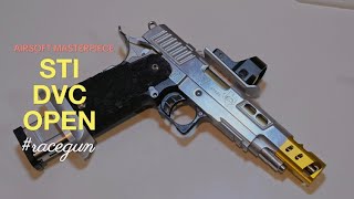 REVIEW  STI DVC OPEN RACE GUN  AIRSOFT MASTERPIECE  ACTION AIR IPSC [upl. by Yort]