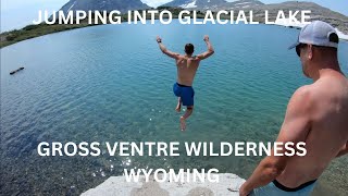 JUMPING INTO GLACIAL LAKE GROSS VENTRE WILDERNESS WYOMING TRIP [upl. by Helman115]