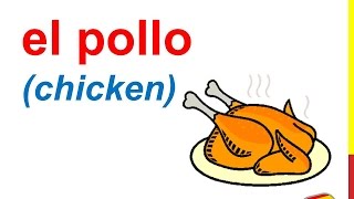 Spanish Lesson 46  FISH and MEAT in Spanish Poultry Seafood Ham Food vocabulary [upl. by Haek]