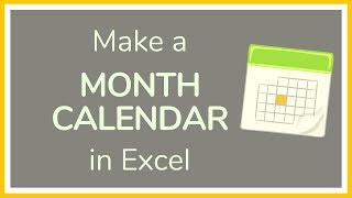 How to Create a Month Calendar in Excel  Tutorial 📆 [upl. by Heymann]