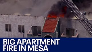 Massive Mesa apartment fire displaces residents [upl. by Ikcir]