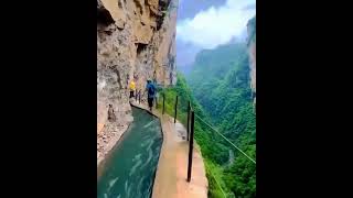 Are You Brave Enough To Walk On Chongqings Cliff Trail😱😱 china travel shorts nature wow try [upl. by Steinman]