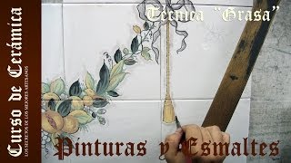 Curso de Cerámica  Como Pintar un Azulejo con la Técnica a la Grasa [upl. by Henry]