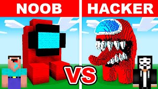 NOOB vs HACKER I Cheated In a Among Us Build Challenge [upl. by Ljoka]