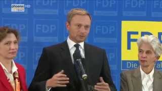 Landtagswahl Sachsen Statement des FDPVorsitzenden Christian Lindner am 31082014 [upl. by Theone]