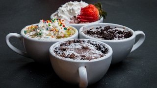 3Minute Mug Cakes 4 Ways [upl. by Naitsirc]