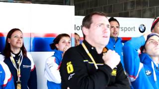 BMW team reaction when Haslam and Melandri crash at Donington [upl. by Aramit]