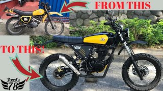 We built a Honda XL185s Scrambler Motorbike Scrambler Motorbike Builds Woods Customs 78 [upl. by Mirak]