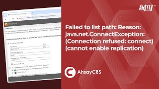 Reason javanetConnectException Connection refused connect cannot enable replication [upl. by Salahi305]