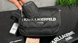 Распаковка сумки KARL LAGERFELD PARIS Voyage Logo Crossbody black [upl. by Nomyaw9]