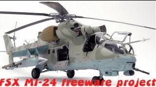 Mil Mi24 Freeware Project Model Details  FSX Gameplay HD [upl. by Lail]