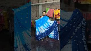 550shipping 6203895264 linen cotton tie dye indigo print saree tiedye linencotton shortvideo [upl. by Meldoh798]