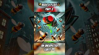 🐝Bees vs Flies🪰  Part 2  An unexpected guest ☠️ ai cartoon film epic battle insects bee [upl. by Ignacius]