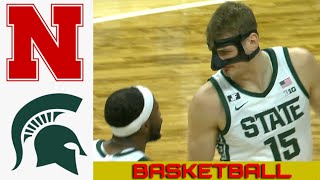 NEBRASKA vs MICHIGAN ST Basketball Game Full Highlights 2024 [upl. by Manvil]