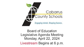 BOE Legislative Agenda Meeting  Livestream  Monday April 22 2024 [upl. by Rramaj925]