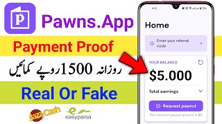 pawns app payment Proof  pawns app real or fake  how to Earn money in Pakistan [upl. by Erodasi]