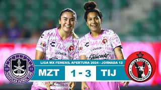 Mazatlan vs Tijuana Femenil 13 Resumen Goles 2024 [upl. by Atneuqal355]