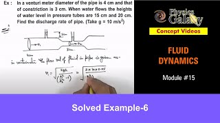 Class 11 Physics  Fluid Dynamics  15 Solved Example6 on Fluid Dynamics  For JEE amp NEET [upl. by Yance]