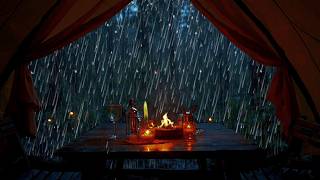 Sleep Better with Rain Sounds on Tent  Cozy Fireplace in the Forest 🌧️🔥 Now Relax Time [upl. by Rillings]