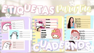 Etiquetas Bonitas para tus Cuadernos en Word SANRIOAESTHETICOLIVIARODRIGO FLORK [upl. by Lecram764]