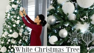 Christmas Tree Decorating  How To  White Christmas Tree [upl. by Peterus]