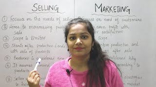 Difference between Selling and Marketing 👈 Marketing management Business studies  Shruti Gupta ❤ [upl. by Benedict]