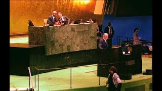 DELEGAÇÕES DIPLOMÁTICAS DEIXAM ASSEMBLEIA GERAL DA ONU NO INÍCIO DO DISCURSO DE NATANYAHU CONFIRA [upl. by Rebah13]