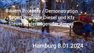 Bauern Proteste am 812024  Hamburg Ring 2 [upl. by Atirehc]