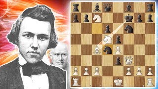 One of The Greatest Chess Games Ever Played  Morphy vs Anderssen 1858 game 9 [upl. by Ellenwad]