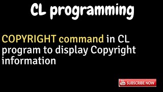 IBM i AS400 Tutorial iSeries System i COPYRIGHT in CL programs [upl. by Marcelia]