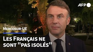 quotOn nest pas isolésquot dans notre opposition à laccord UEMercosur Macron  AFP [upl. by Landon267]