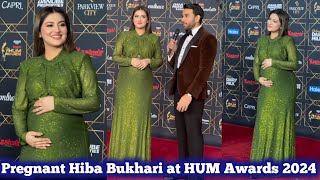 Pregnant Hiba Bukhari at HUM Awards in London  Jaan Nisar quotDuaquot Kaffara quotSalarquot Interview [upl. by Eitsyrk]