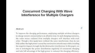 Concurrent Charging With Wave Interference for Multiple Chargers [upl. by Rahab917]