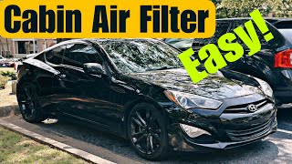 2010  2016 Hyundai Genesis Coupe Cabin Air Filter replacement [upl. by Egiap]