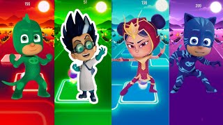 PJ Masks Gekko 🆚 An Yu 🆚 Romeo 🆚 CatBoy🎶 Tiles Hop EDM Rush [upl. by Gibby]