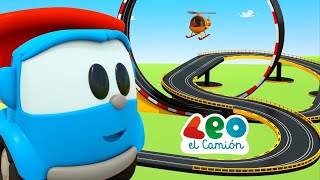 Leo el Camión  Pistas de Carreras  Videos para niños [upl. by Analahs]