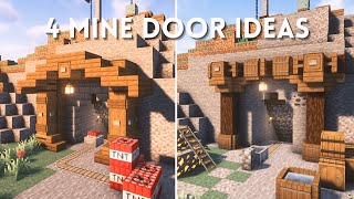 Minecraft  4 Ideas For Building Mine Doors [upl. by Ramak878]