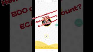 How to Fund Request from BDO online banking to ECASH account [upl. by Hegarty]