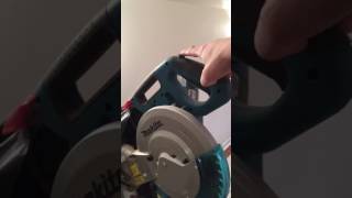 Makita mitre saw safety button hack [upl. by Sokin]