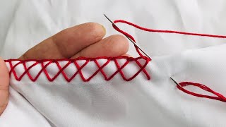 DIY Embroidery  Edging Stitch  Blanket Stitch Variation  Randa Embroidery [upl. by Riannon]