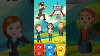 Kiska bacha monster hai 🤔😲 mother police robot cartoon video viral funny kid [upl. by Auria599]